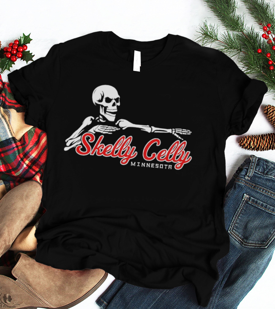 Skelly Celly Minnesota Twins Skeleton Celebration T-Shirt