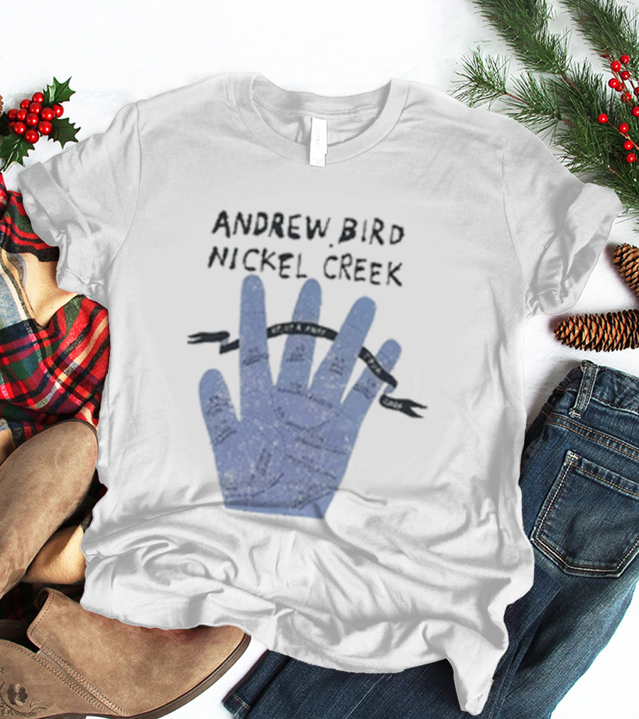 Andrew Bird Nickel Creek Blue Hand Visual T-Shirt