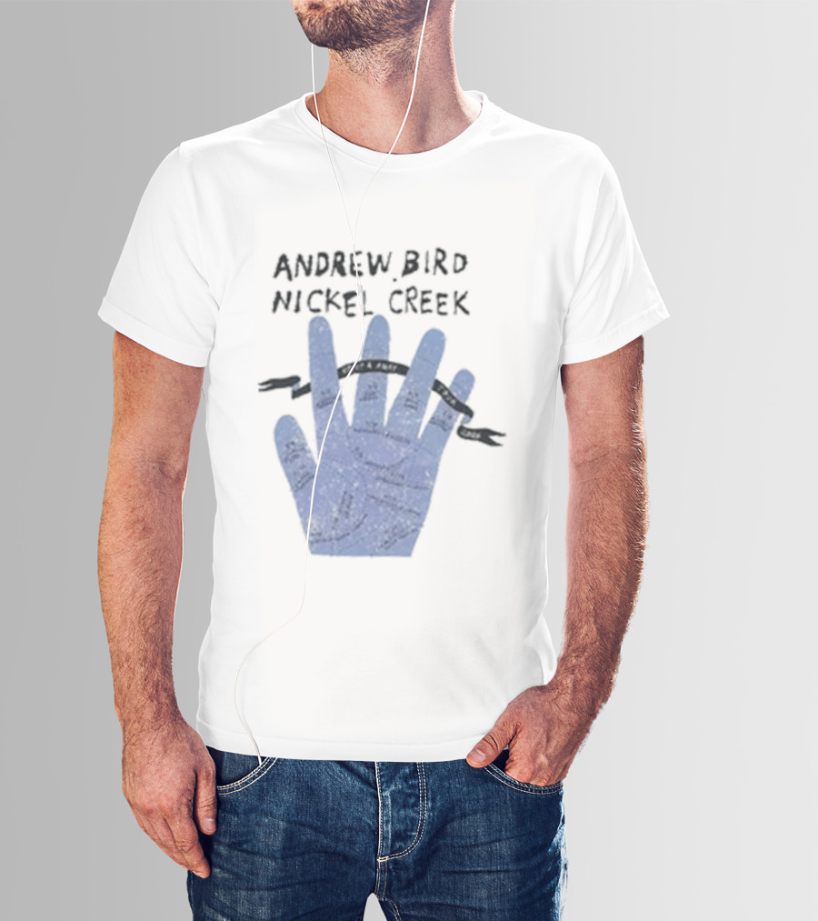 Andrew Bird Nickel Creek Blue Hand Visual T-Shirt