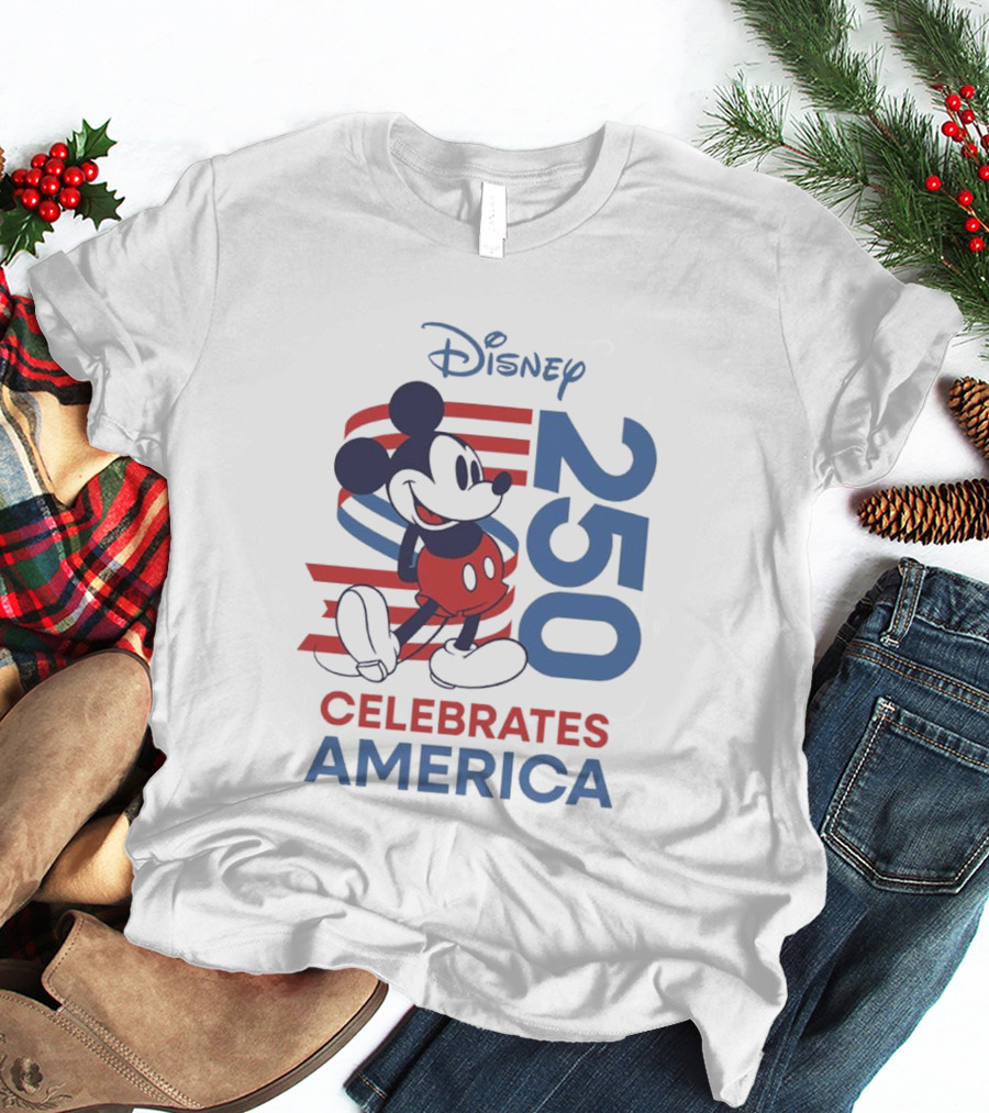 Disney Celebrates America Mickey Mouse 250 USA Patriotic Vibe T-Shirt