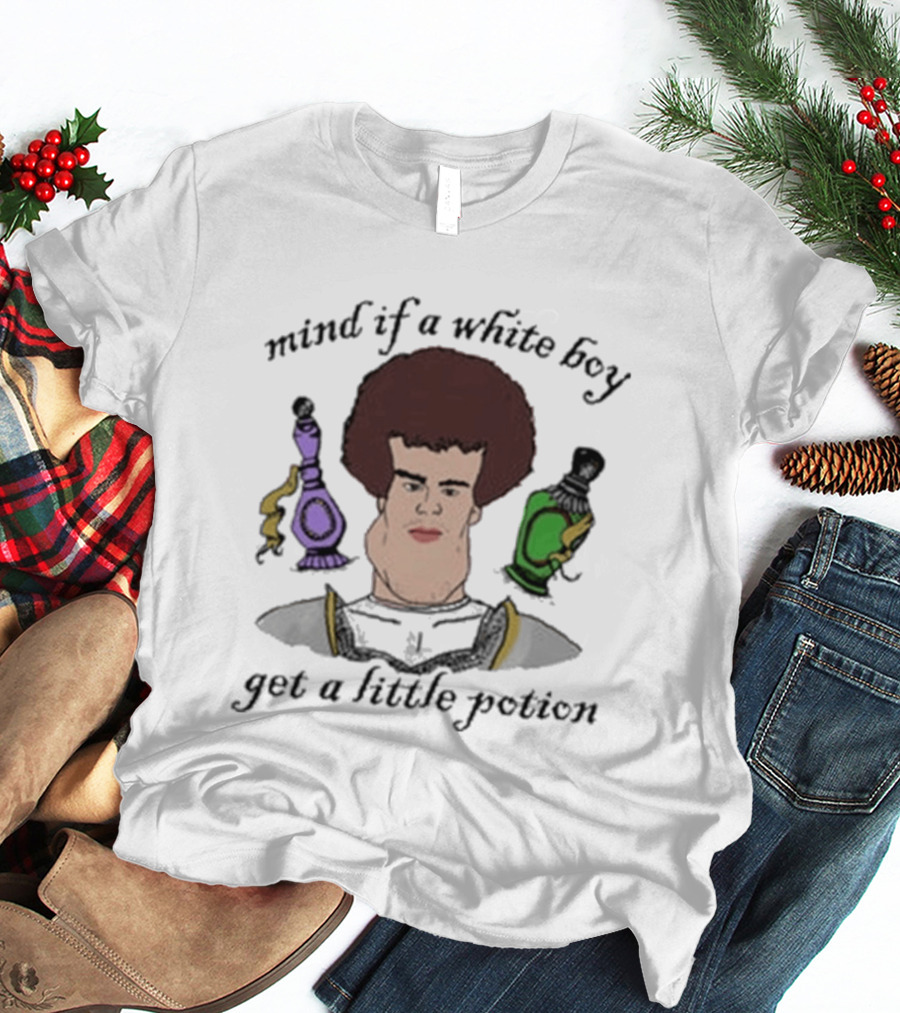 Mind If A White Boy Get A Little Potion Retro Cartoon Humor T-Shirt