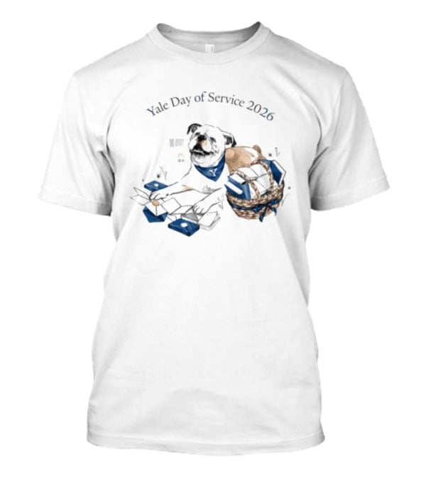 Yale Day Of Service 2026 Pug With Books And Scarf T-Shirt
