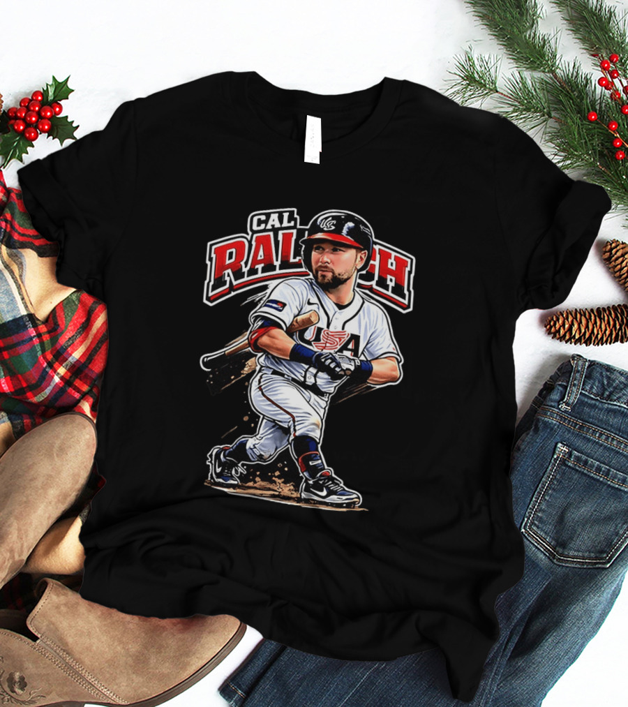 Cal Raleigh USA Baseball Classic Team Player Caricature T-Shirt
