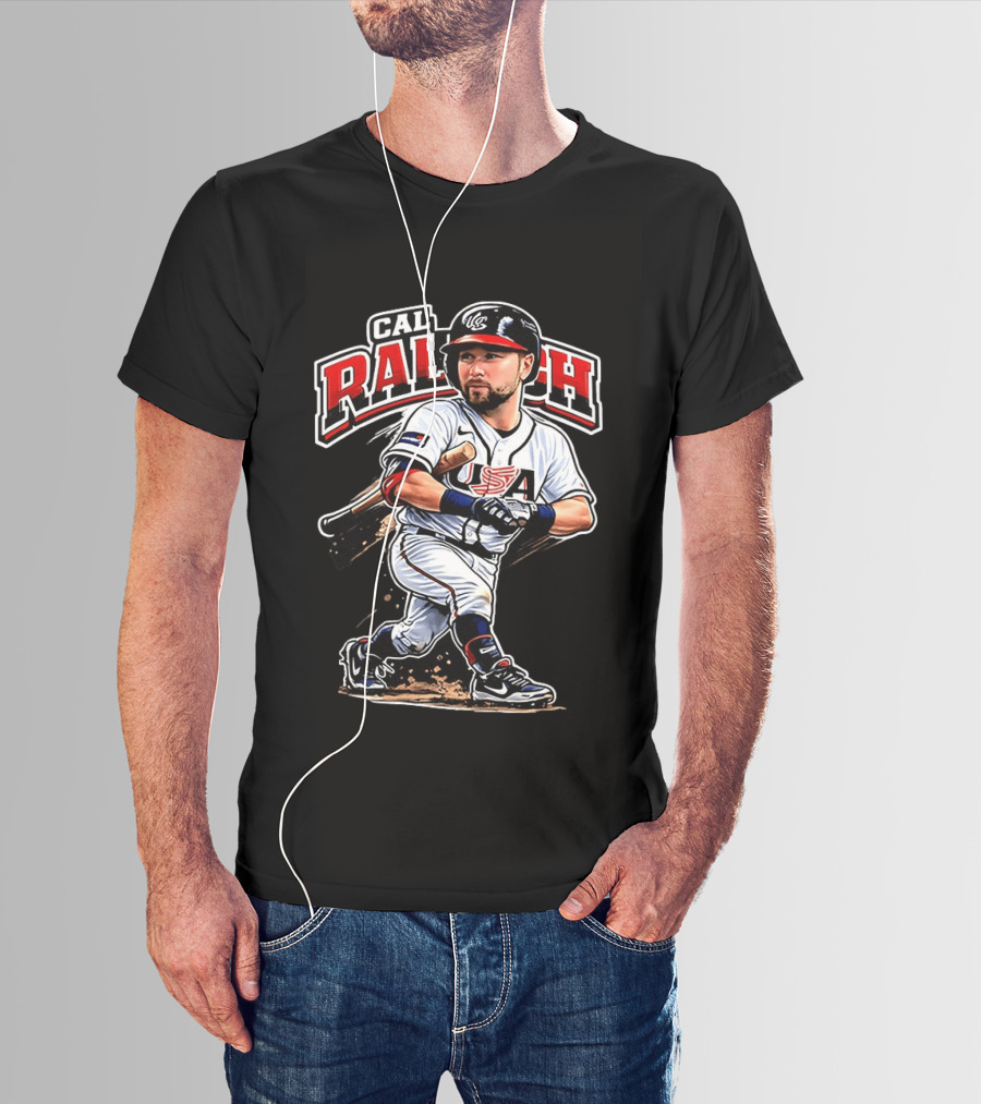 Cal Raleigh USA Baseball Classic Team Player Caricature T-Shirt