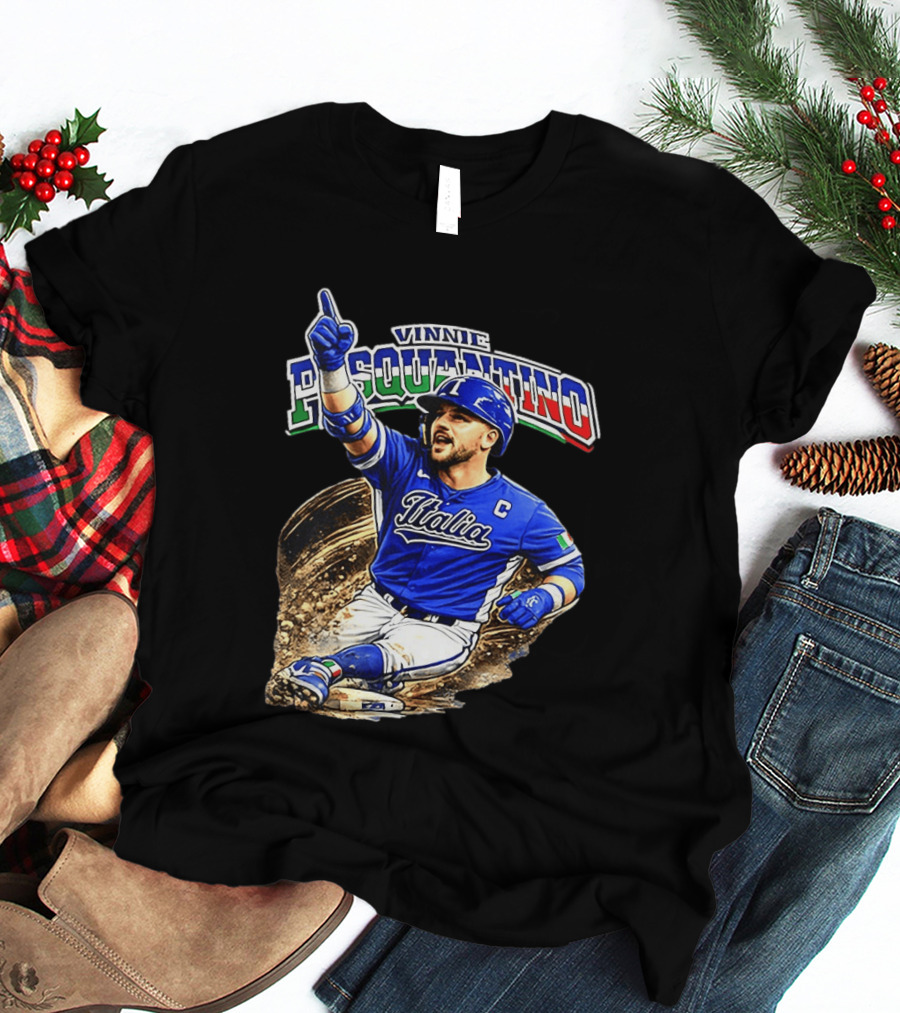 Vinnie Pasquantino Italy Baseball Classic Caricature Italia Jersey Celebration T-Shirt