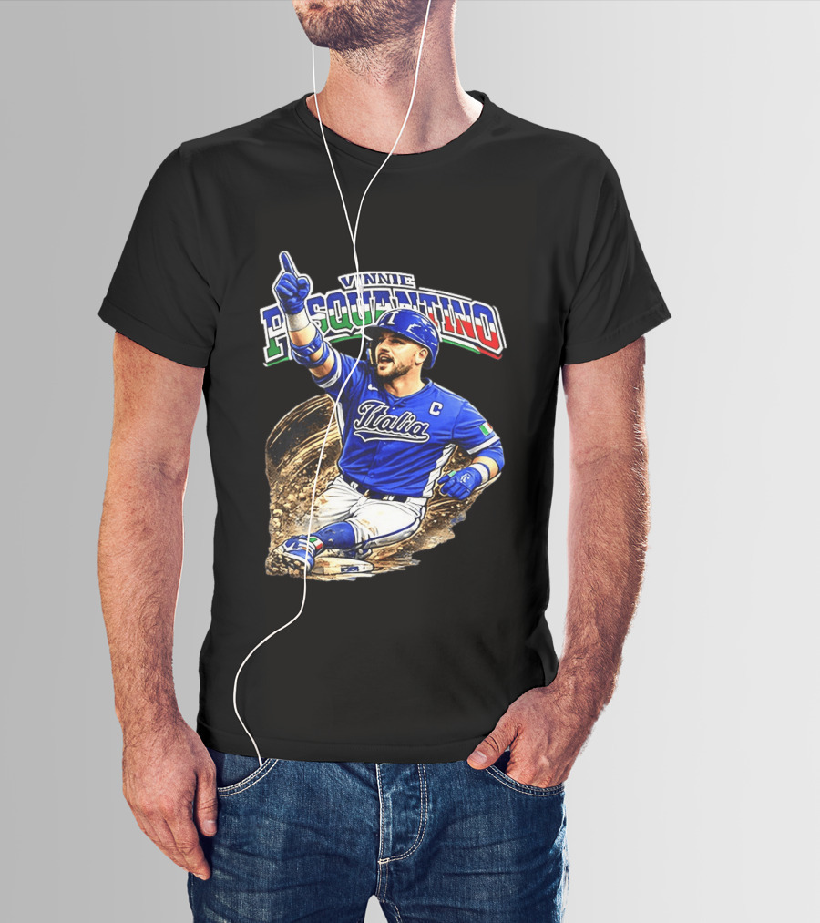 Vinnie Pasquantino Italy Baseball Classic Caricature Italia Jersey Celebration T-Shirt