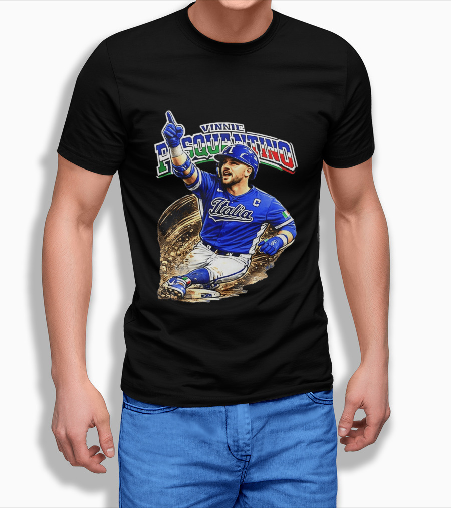 Vinnie Pasquantino Italy Baseball Classic Caricature Italia Jersey Celebration T-Shirt