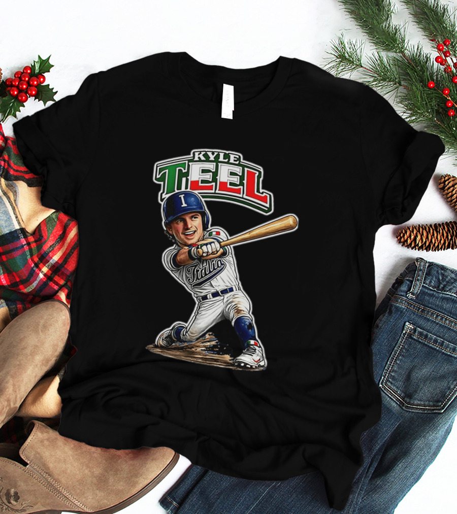Kyle Teel Italy Baseball Classic Caricature Italy Flag Colors Batting Action T-Shirt