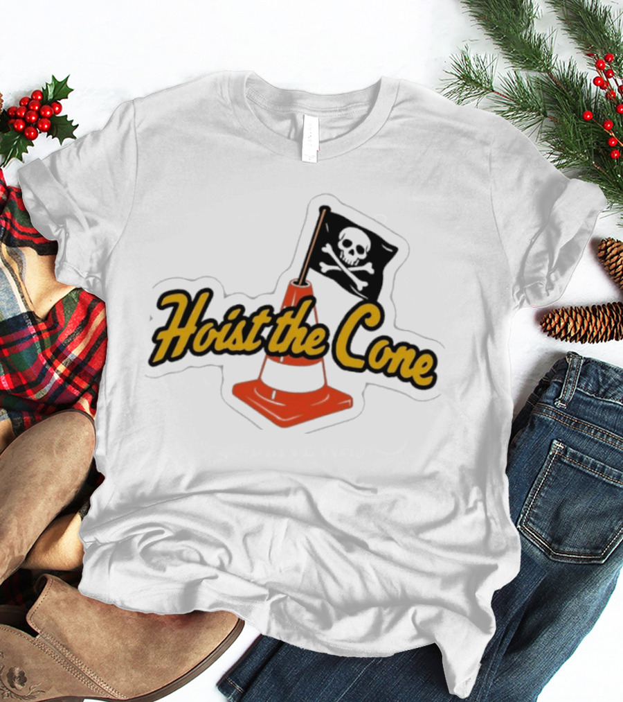 Hoist The Cone Skull Flag Orange Traffic Cone T-Shirt
