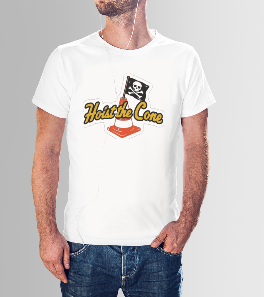 Hoist The Cone Skull Flag Orange Traffic Cone T-Shirt