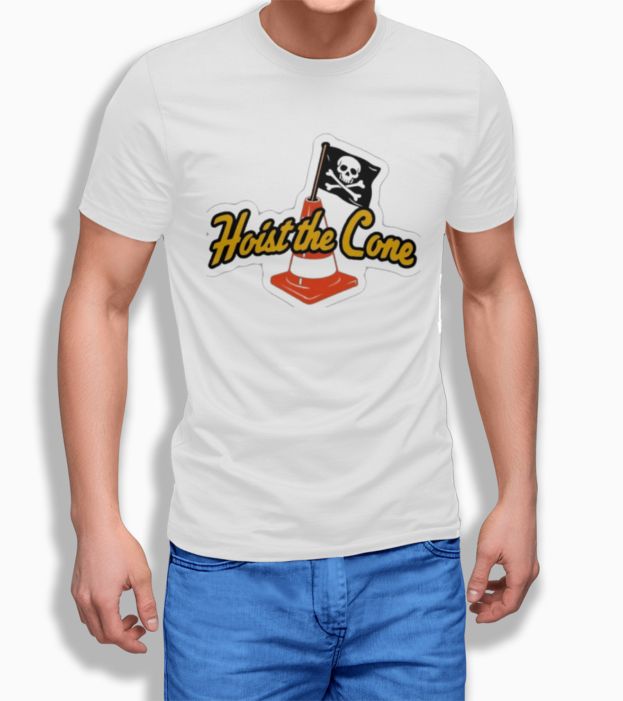 Hoist The Cone Skull Flag Orange Traffic Cone T-Shirt