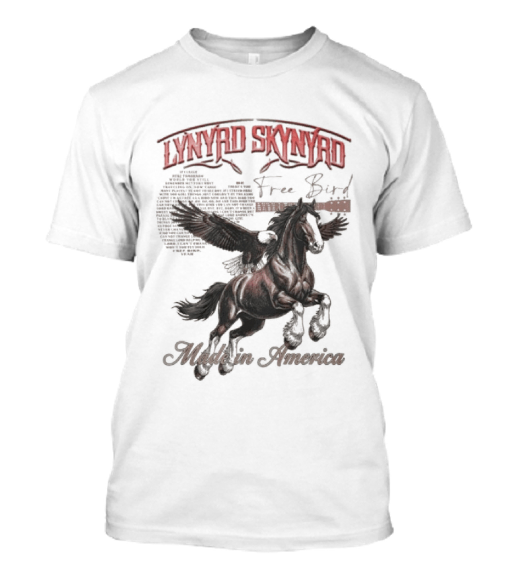 Lynyrd Skynyrd Free Bird Made In America Pegasus Flying T-Shirt