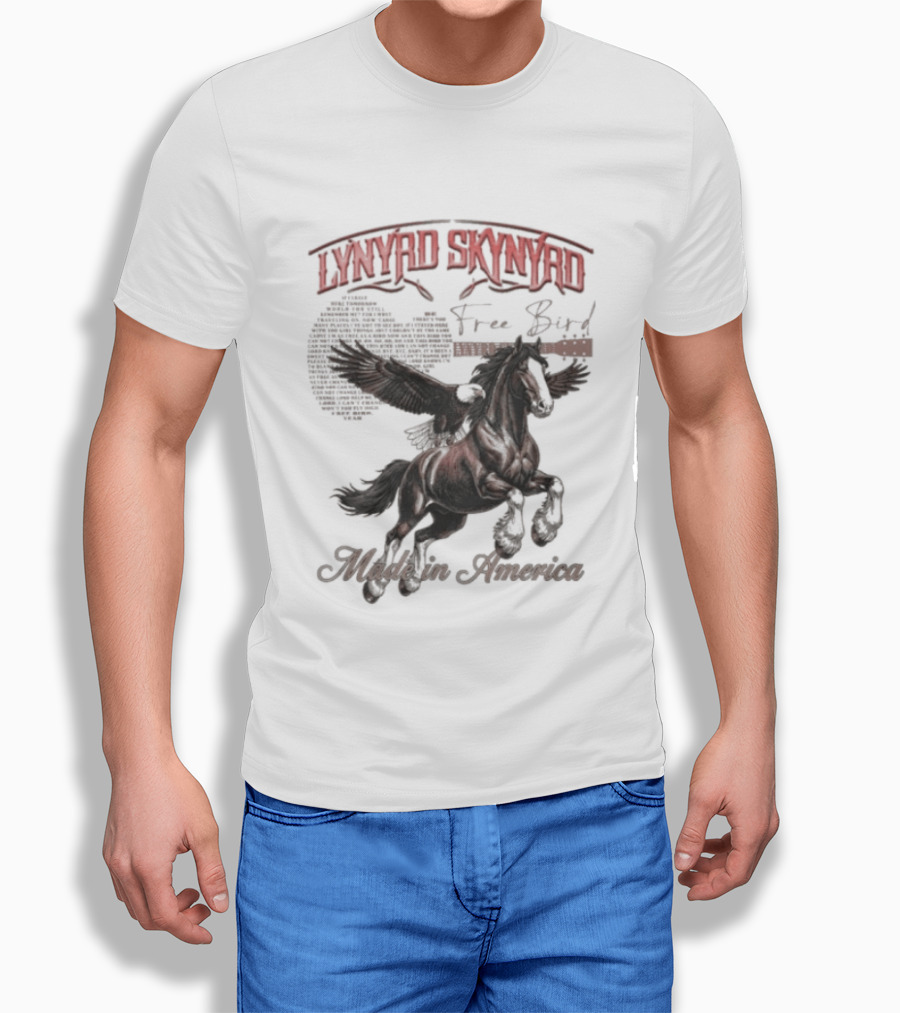 Lynyrd Skynyrd Free Bird Made In America Pegasus Flying T-Shirt