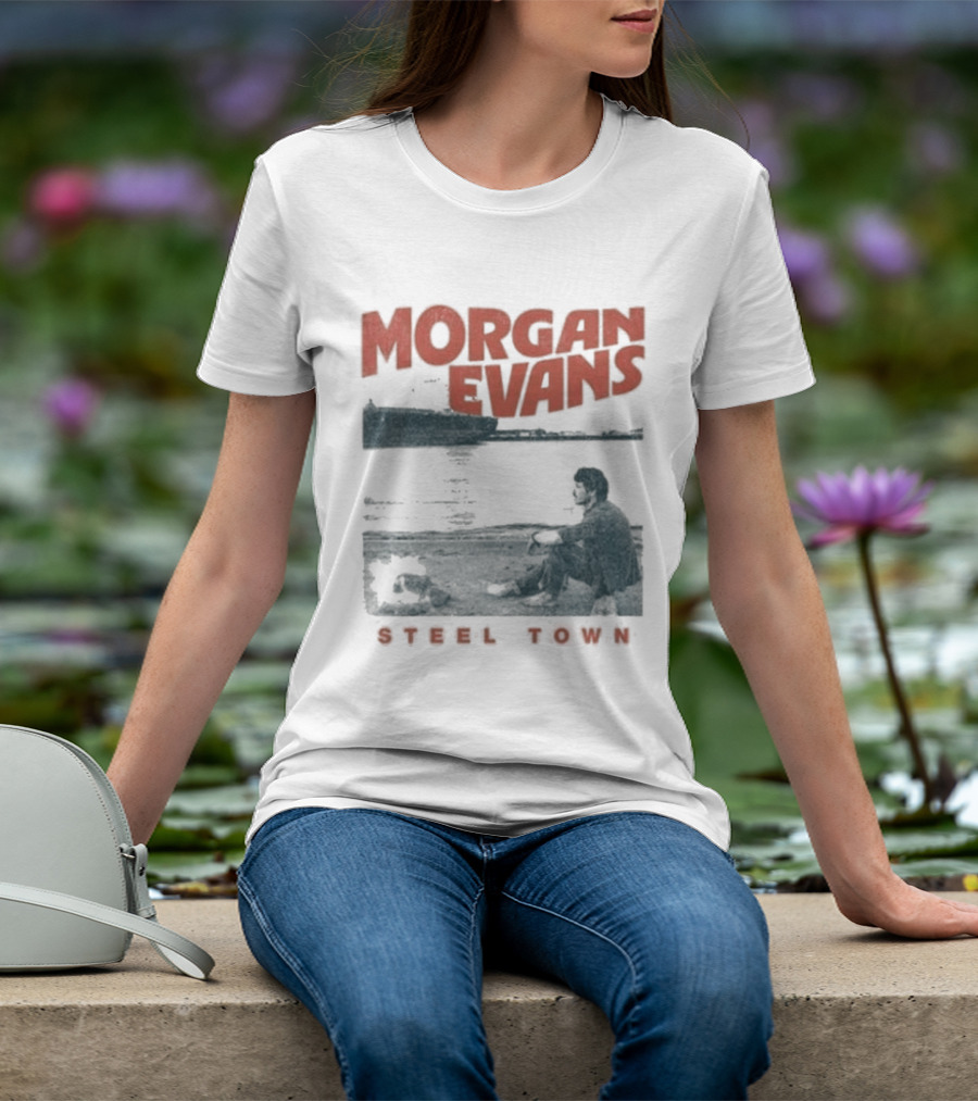 Morgan Evans Steel Town Sunset Silhouette Rowboat T-Shirt
