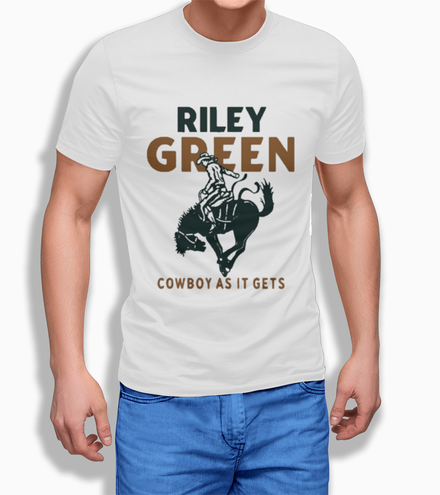 Riley Green Cowboy As It Gets Bronco Rider T-Shirt