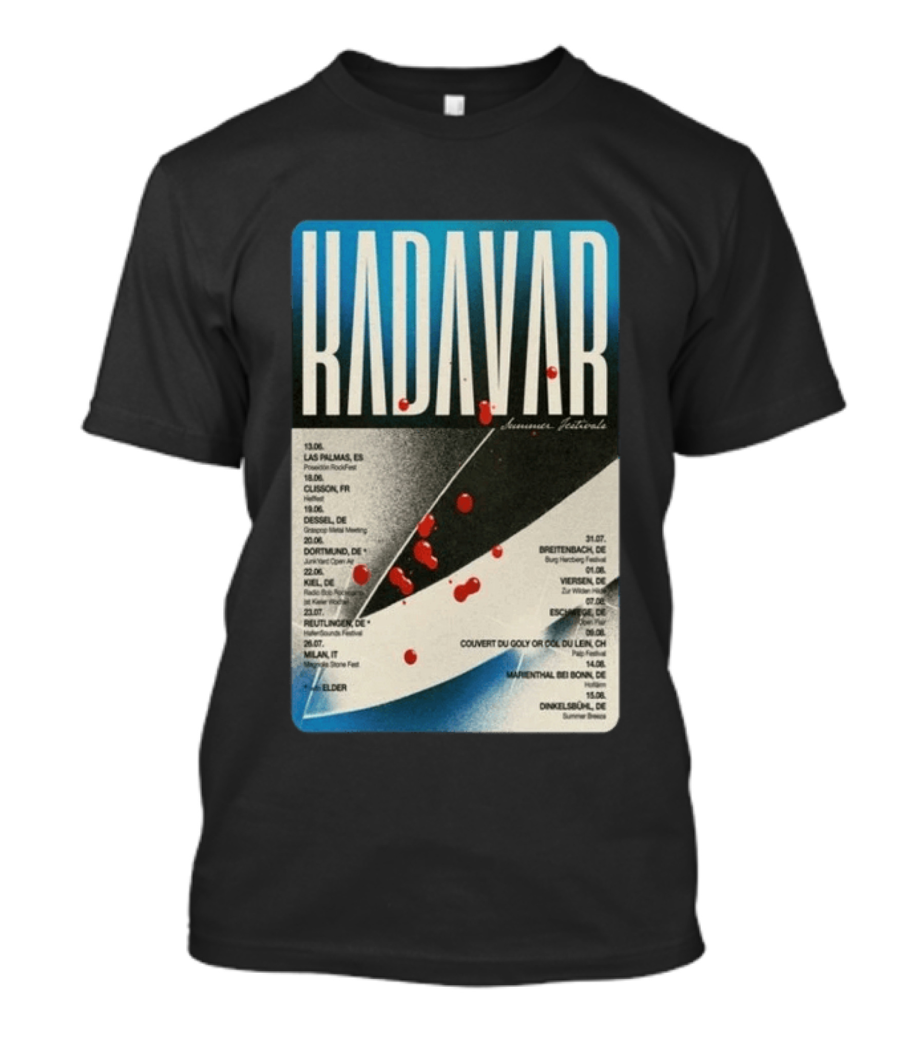 Kadavar Summer Festivals 2026 Las Palmas Clisson Colmar Dortmund Breitenbach Vevey Dunkelsbühl T-Shirt