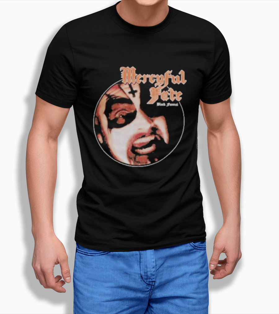Mercyful Fate Black Funeral Face Paint Circle T-Shirt