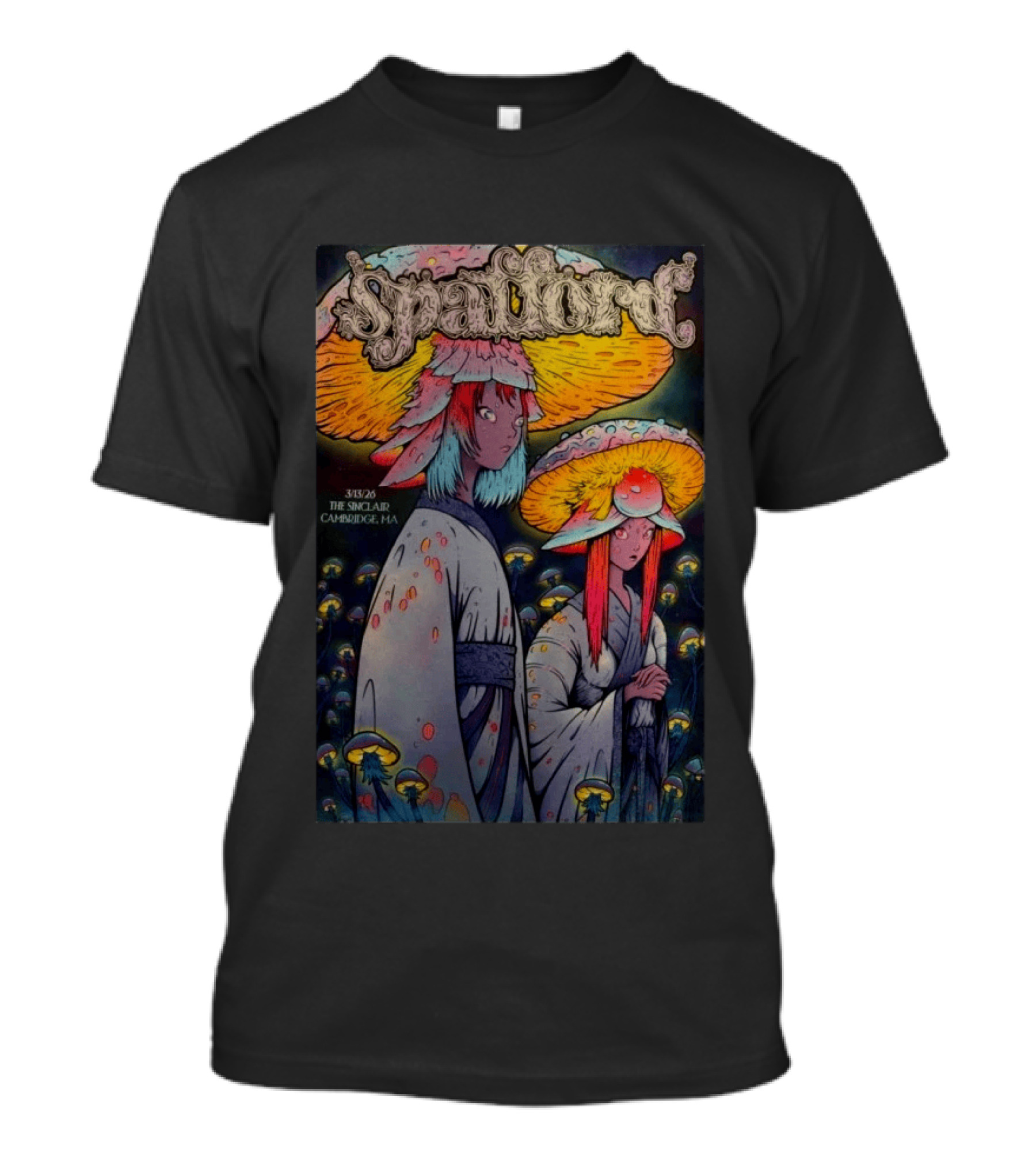 Spafford March 13 2026 The Sinclair Cambridge MA Psychedelic Mushroom Characters T-Shirt