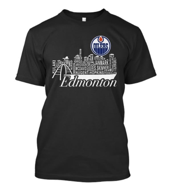 Edmonton Oilers Skyline Names 2025 McDavid Draisaitl Hyman Nugent Hopkins Smith T-Shirt