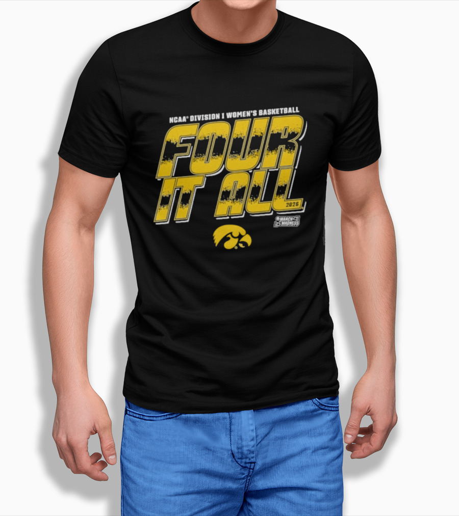 NCAA Division 1 Women's Basketball Four It All 2026 Iowa T-Shirt