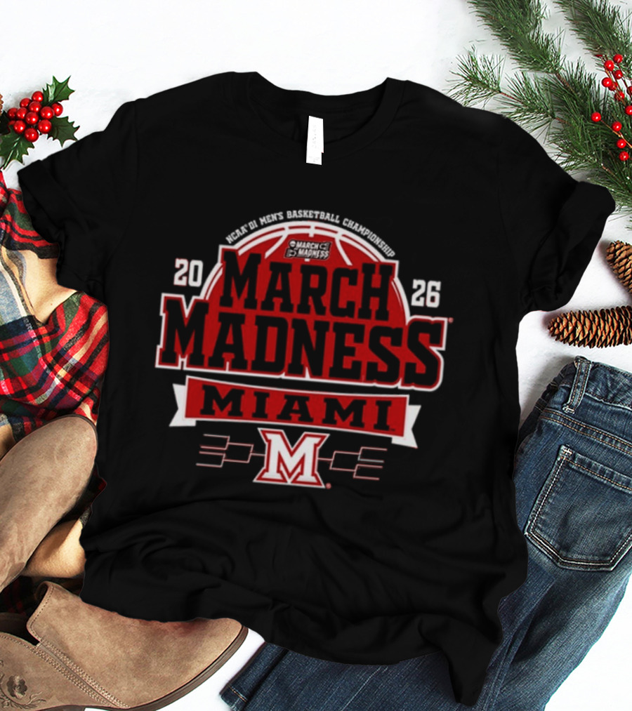 Miami RedHawks 2026 March Madness NCAA Basketball Tournament Bound T-Shirt