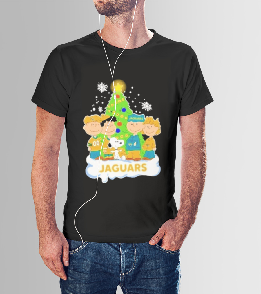 Jacksonville Jaguars Snoopy Peanuts Christmas Tree Celebration T-Shirt