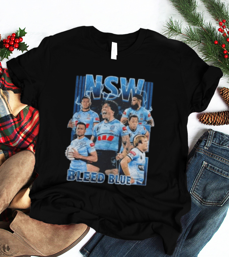 NSW Origin Rugby League Bleed Blue Players Team Sportswear T-Shirt