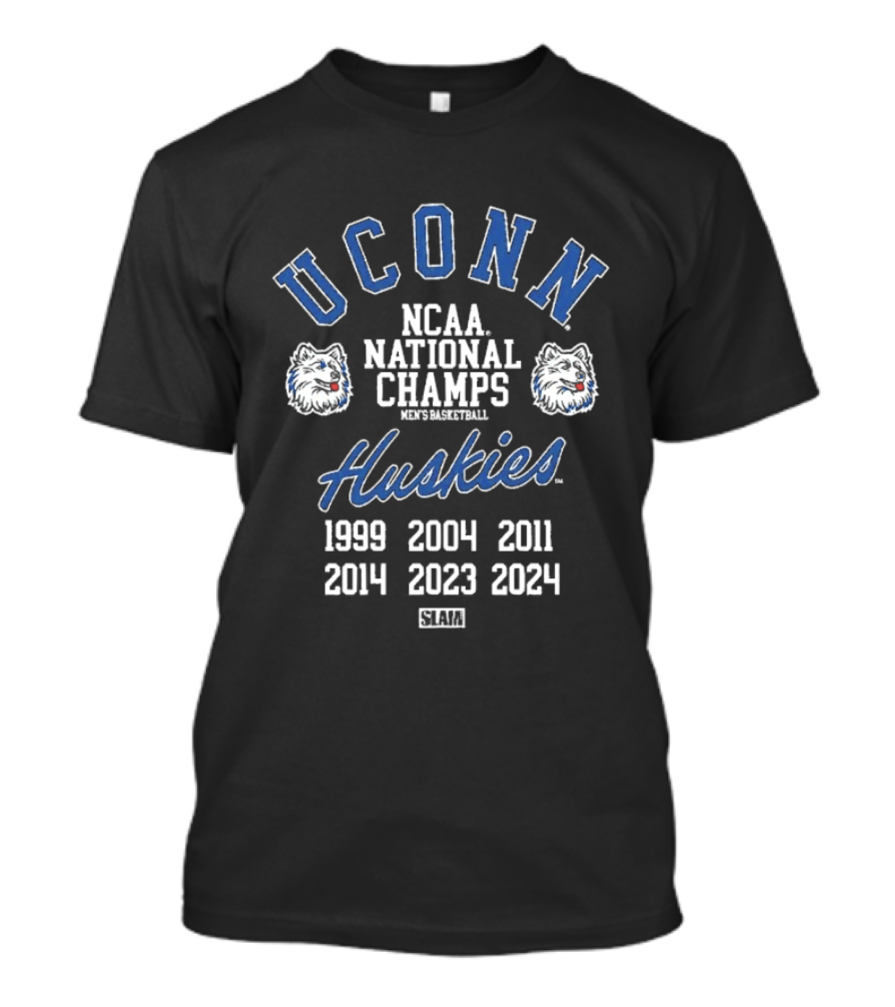UConn Huskies NCAA National Champs Men's Basketball 1999 2004 2011 2023 2024 T-Shirt
