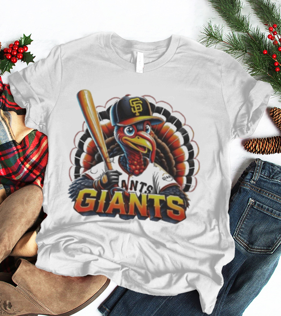 San Francisco Giants Thanksgiving Turkey Baseball T-Shirt