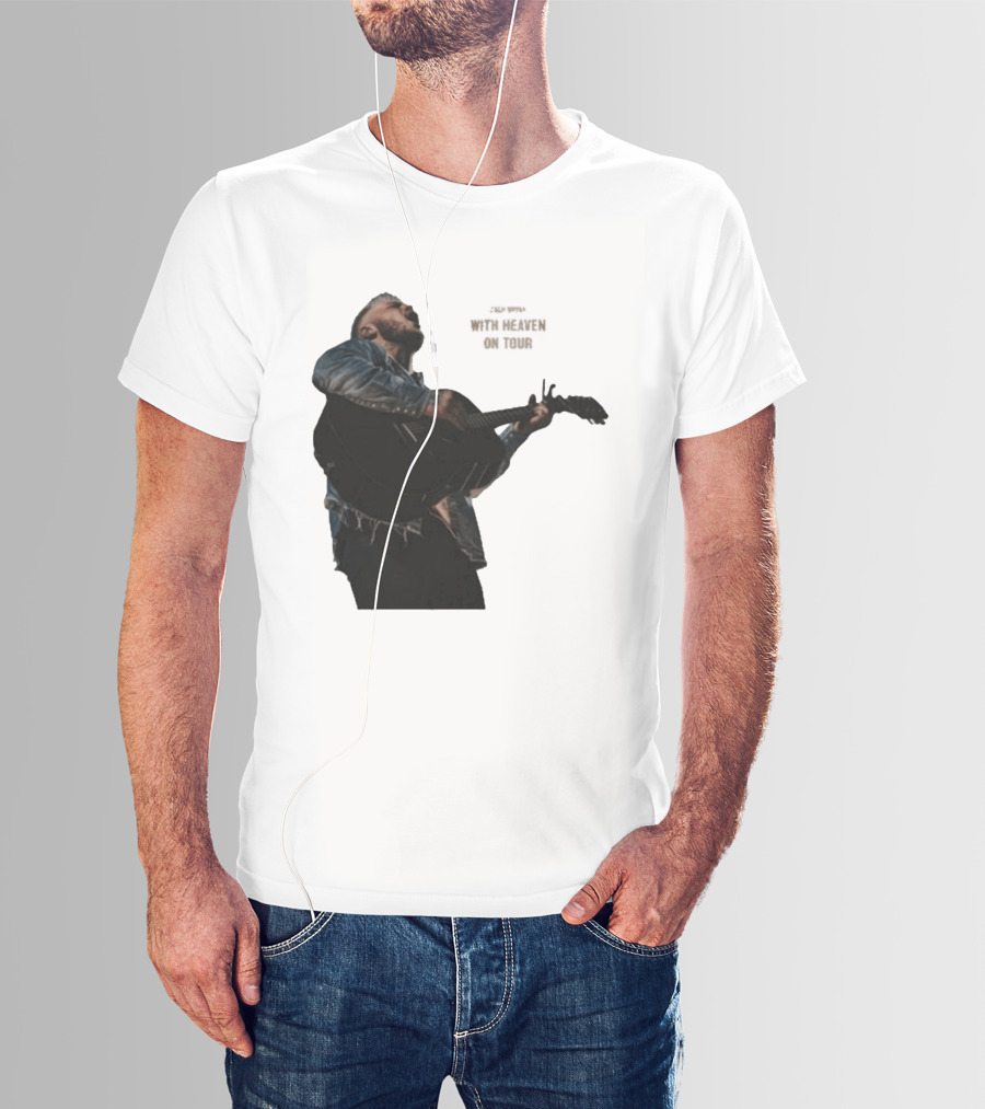 Zach Bryan Heaven On Top Photo Tour Denim Acoustic Performance T-Shirt