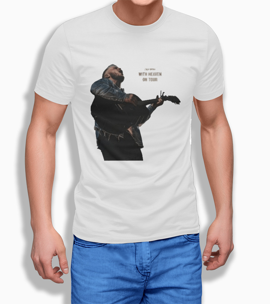 Zach Bryan Heaven On Top Photo Tour Denim Acoustic Performance T-Shirt