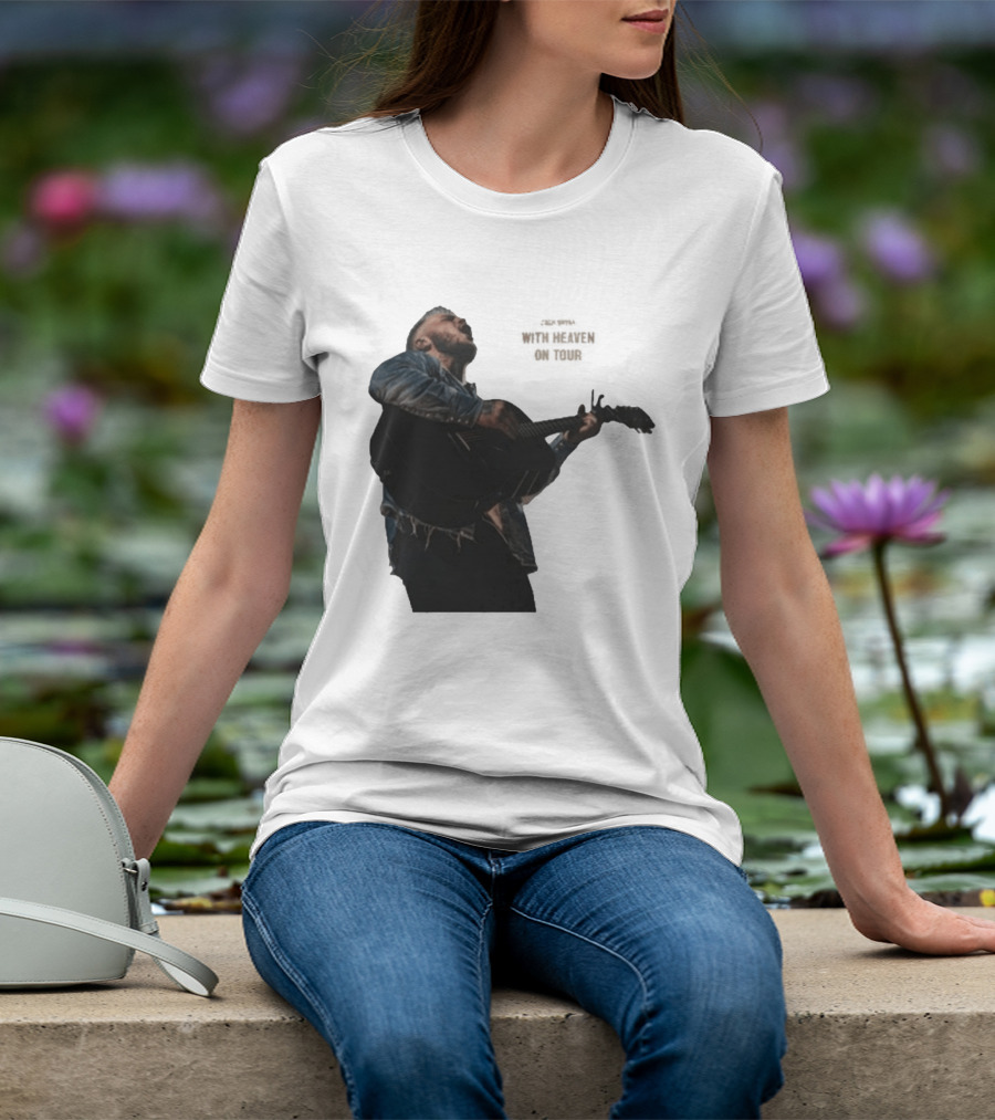 Zach Bryan Heaven On Top Photo Tour Denim Acoustic Performance T-Shirt