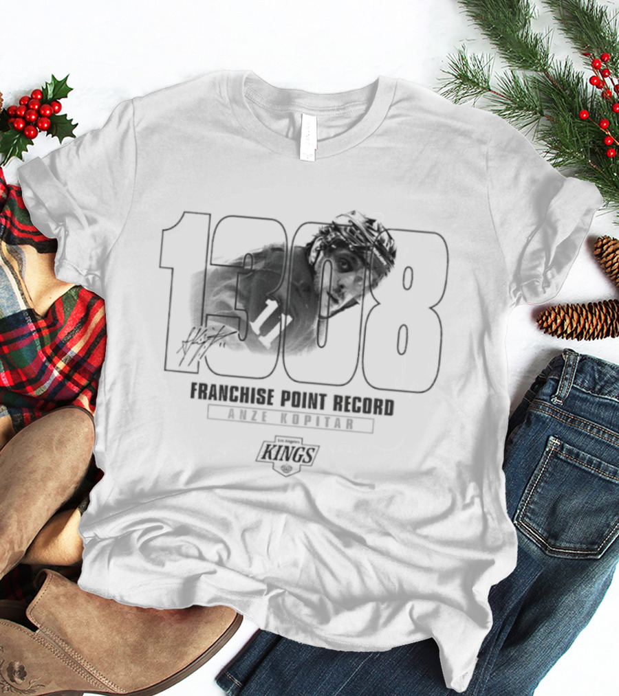 Anze Kopitar Los Angeles Kings 1000 Franchise Point Record T-Shirt