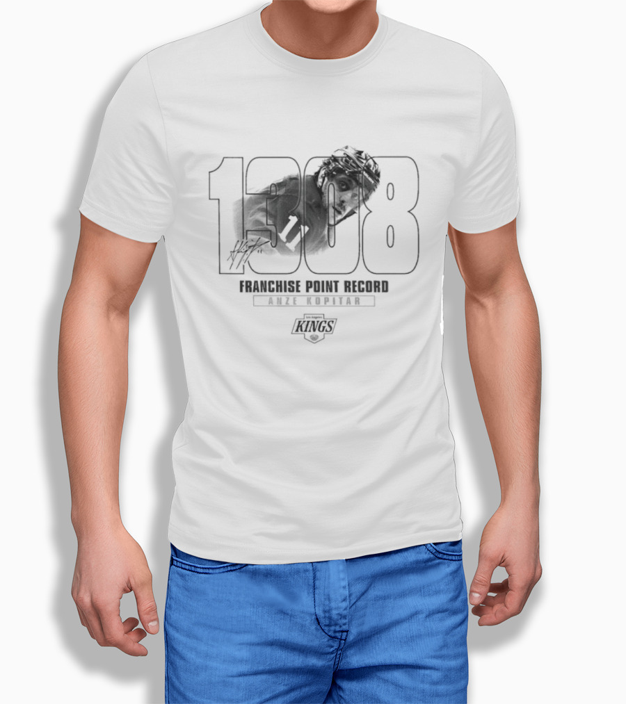 Anze Kopitar Los Angeles Kings 1000 Franchise Point Record T-Shirt