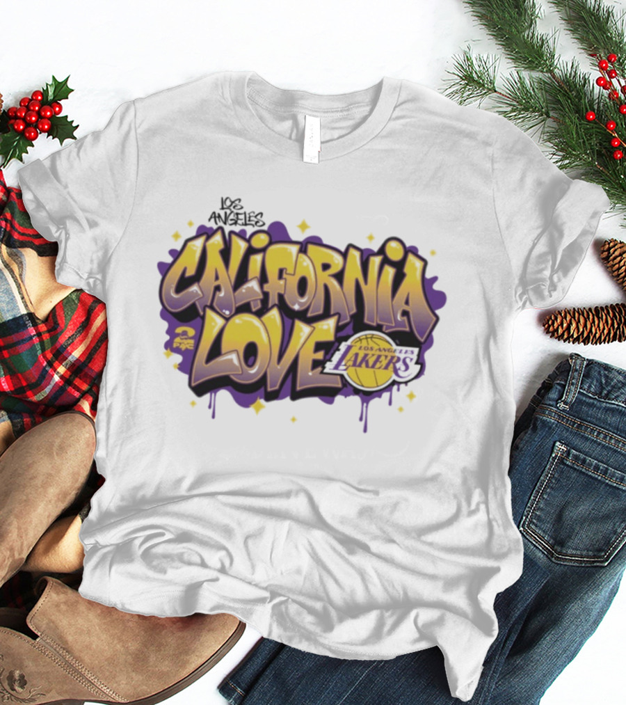 Los Angeles Lakers California Love NBA X Tupac Graffiti T-Shirt