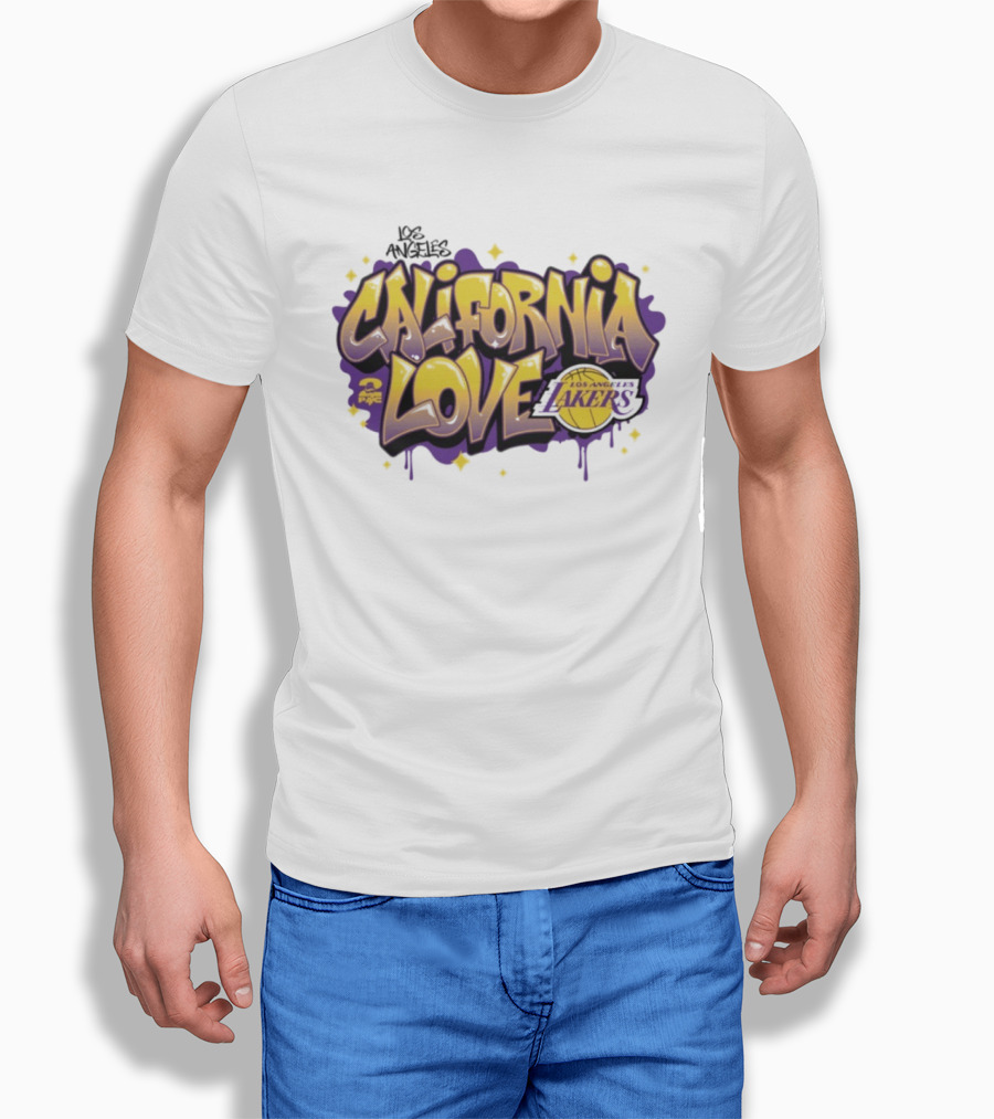 Los Angeles Lakers California Love NBA X Tupac Graffiti T-Shirt