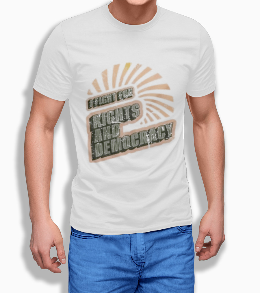 I Fight For Rights And Democracy Retro Sunrise T-Shirt