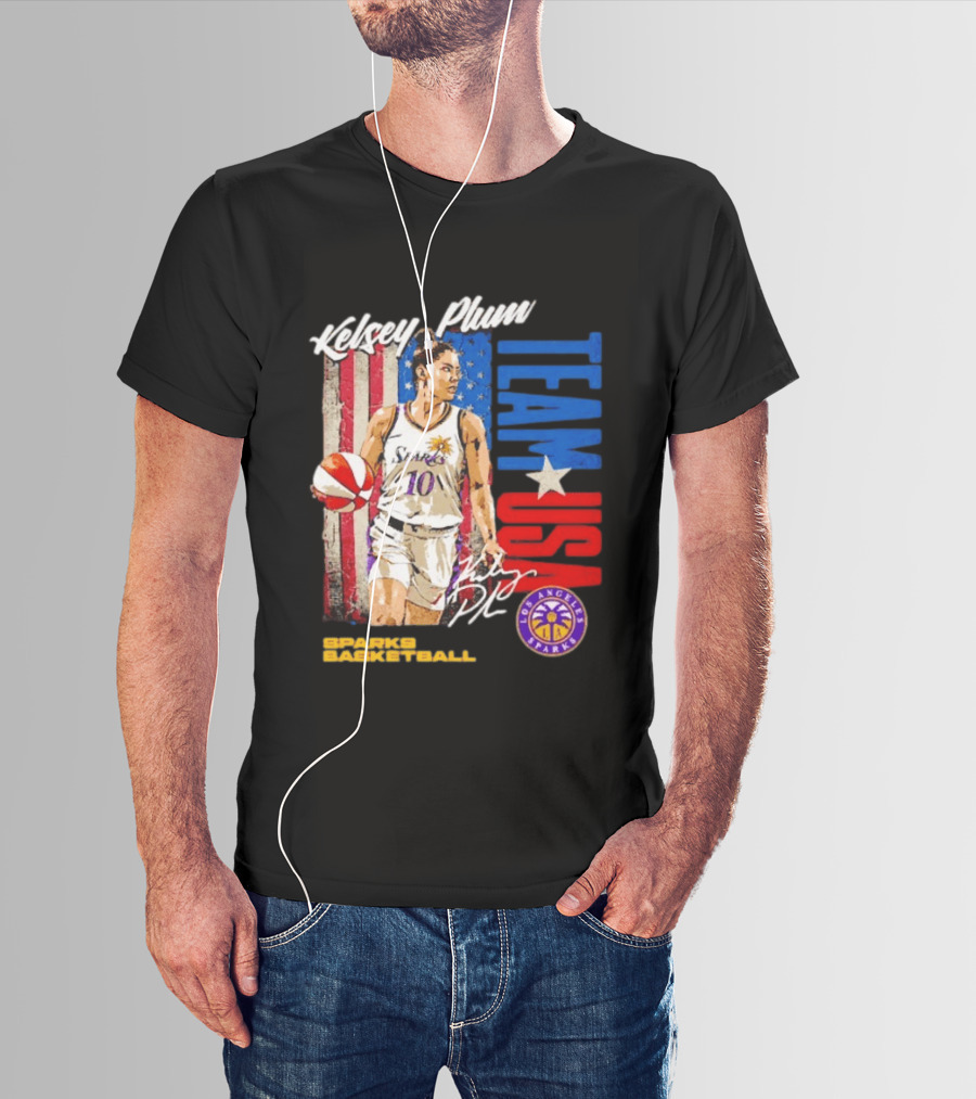 Kelsey Plum Team USA Los Angeles Sparks Basketball Spark T-Shirt