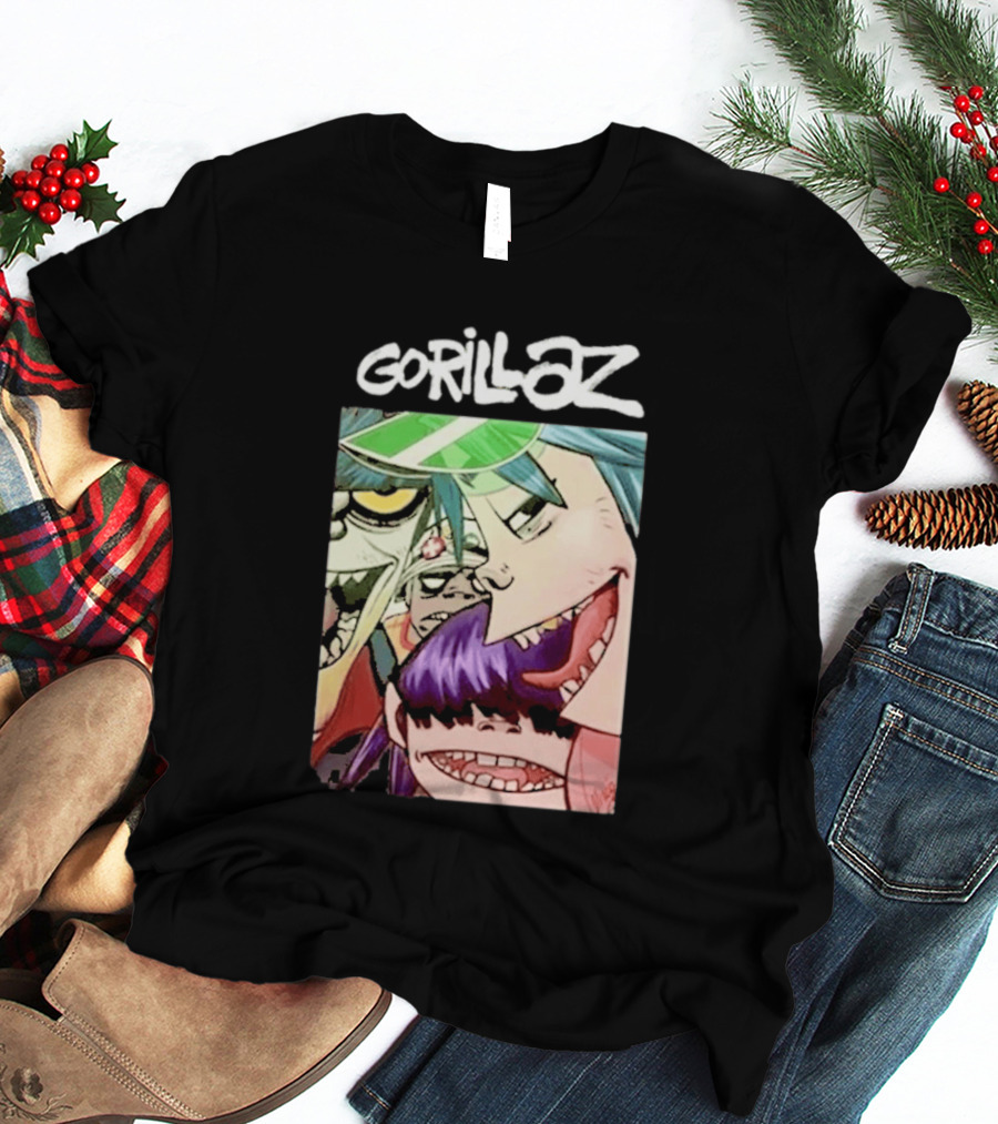 Gorillaz Cartoon Band Characters Art Comic T-Shirt