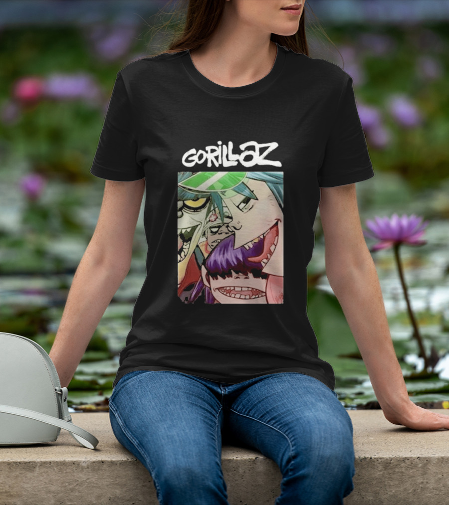 Gorillaz Cartoon Band Characters Art Comic T-Shirt