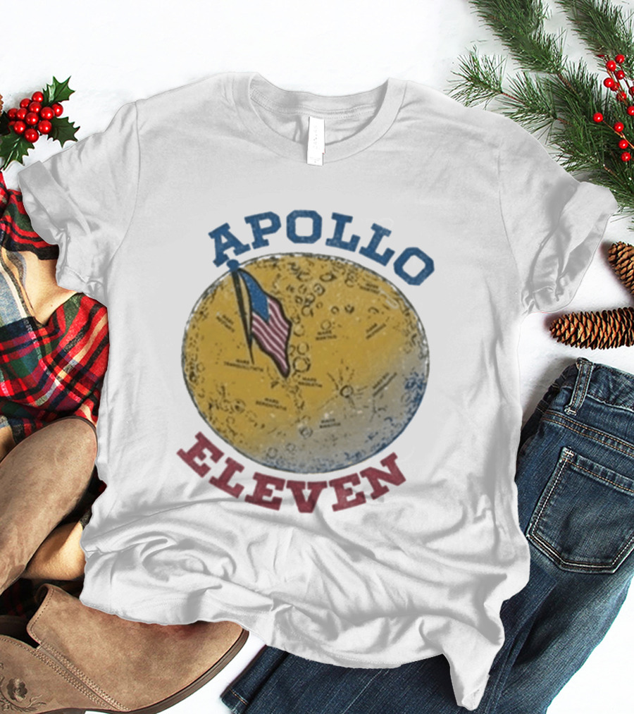 Apollo Eleven Moon Landing Map Flag Styles T-Shirt