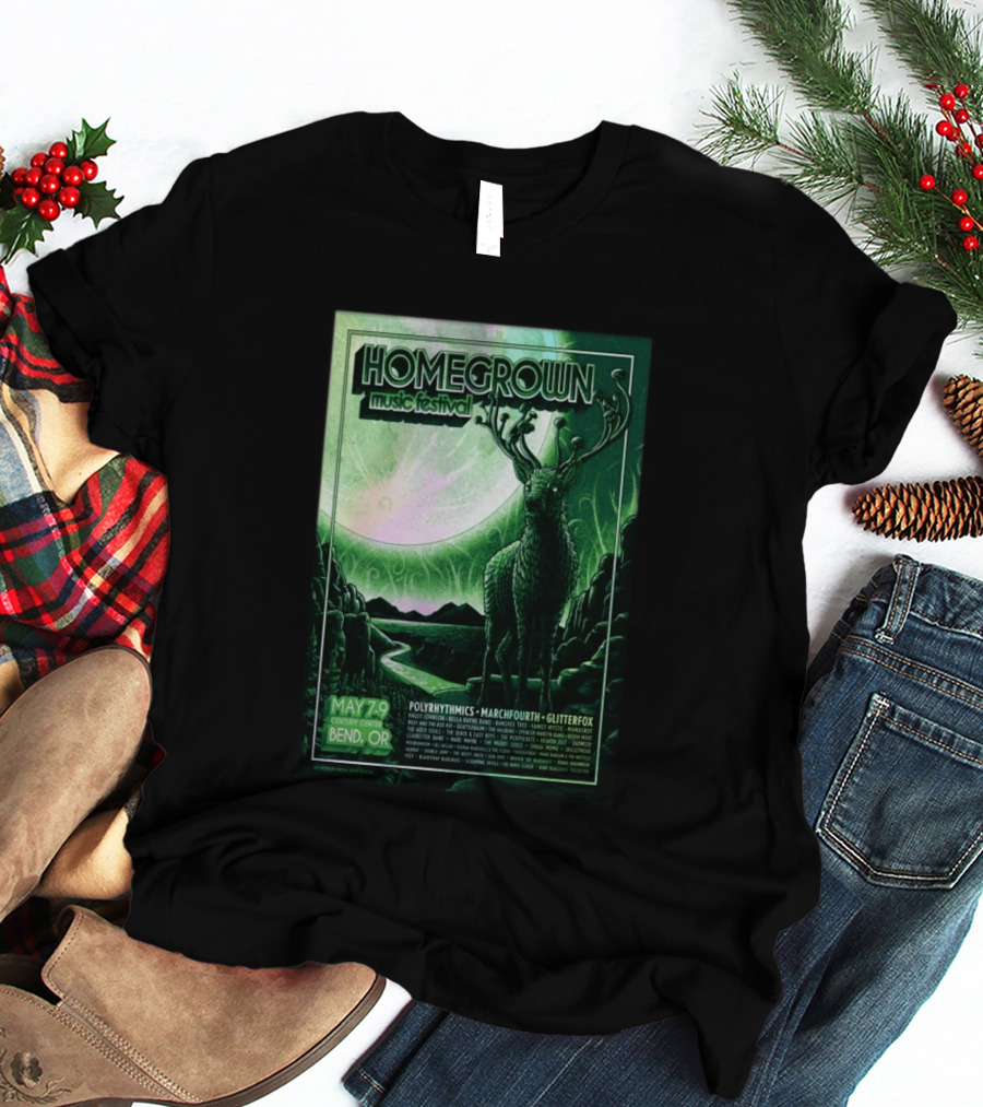 Homegrown Music Festival Bend OR May 7 9 2026 Century Center Polyrhythmics Marchfourth Glitterfox T-Shirt