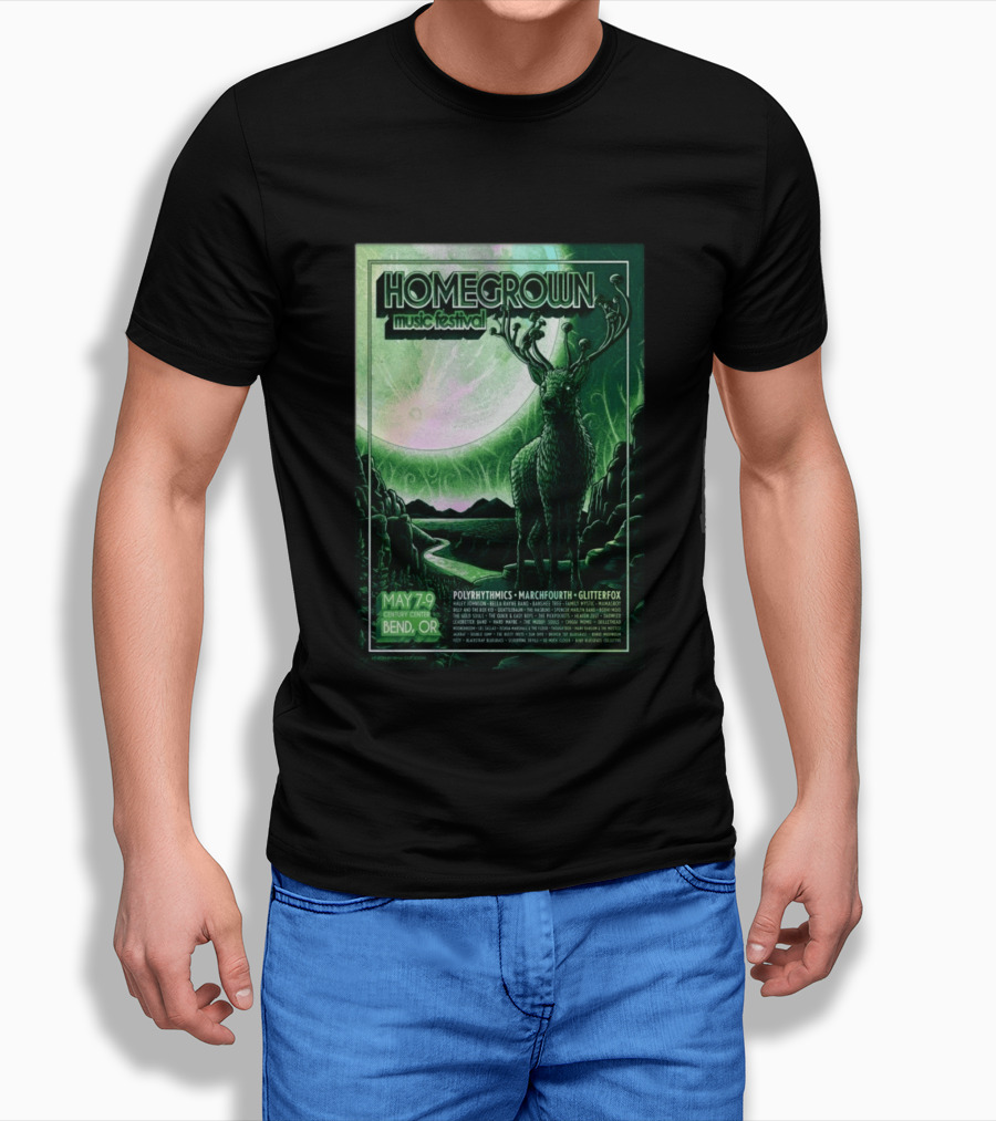 Homegrown Music Festival Bend OR May 7 9 2026 Century Center Polyrhythmics Marchfourth Glitterfox T-Shirt