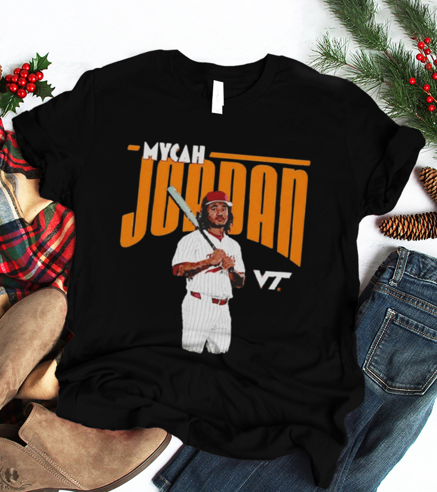 Mycah Jordan VT Baseball Virginia Tech Hokies Player T-Shirt