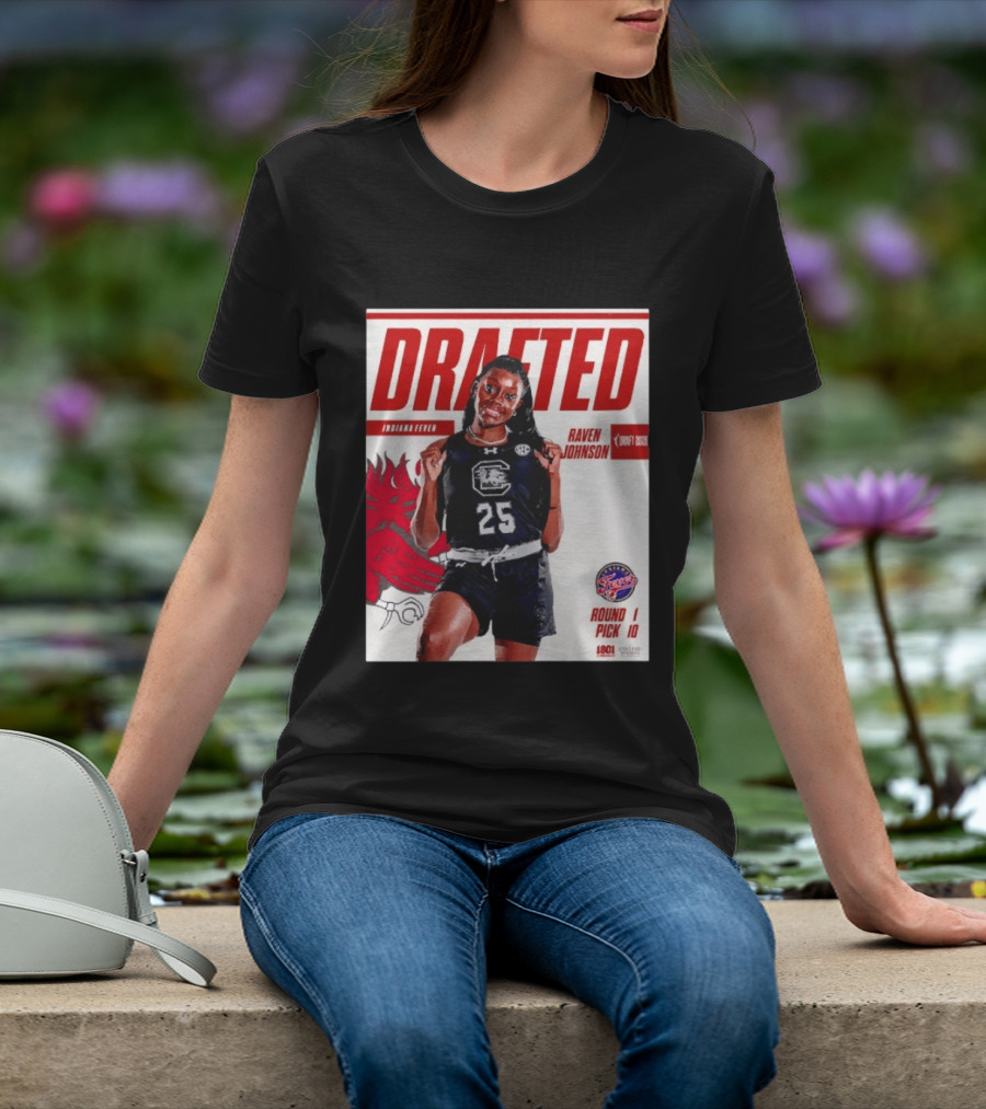 Raven Johnson Drafted Round 1 Pick 10 Indiana Fever WNBA 2026 T-Shirt