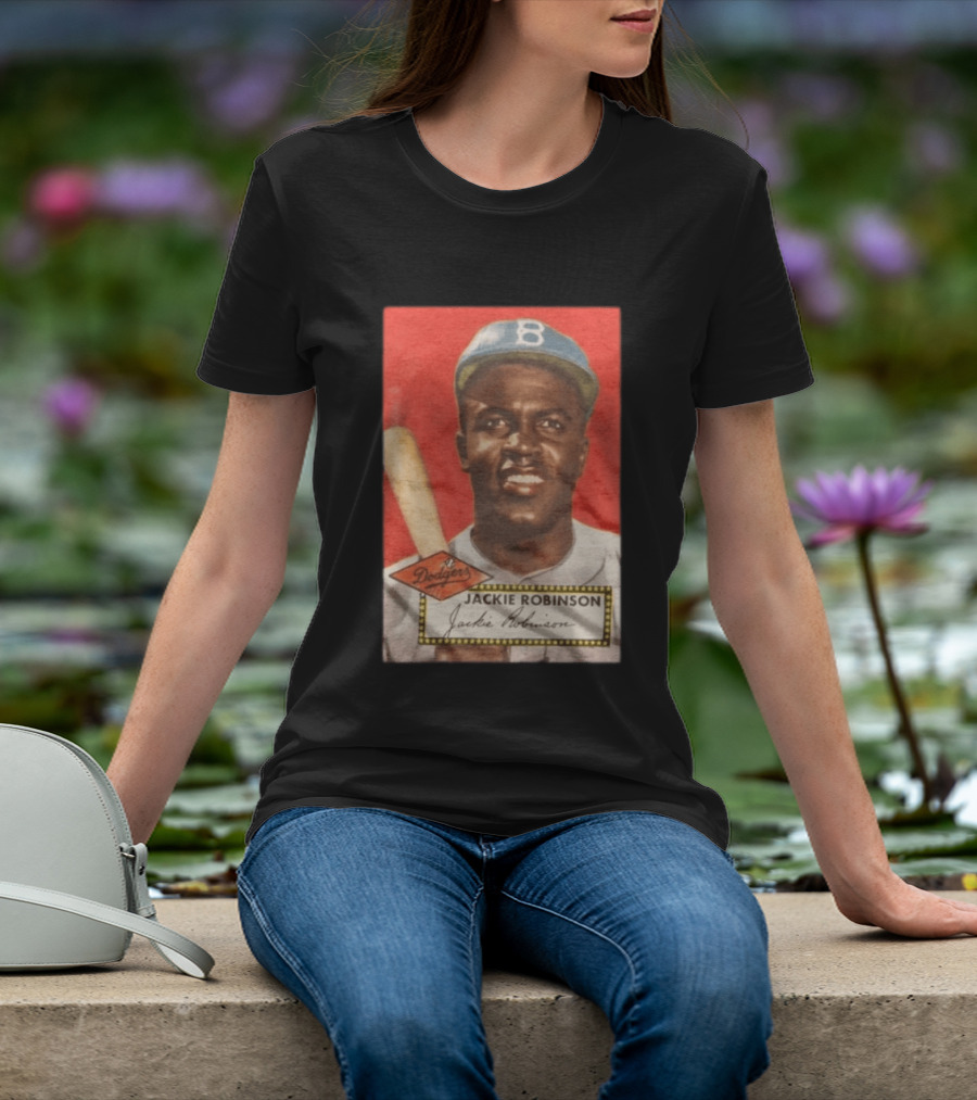 Jackie Robinson 1952 Topps Baseball Dodgers T-Shirt