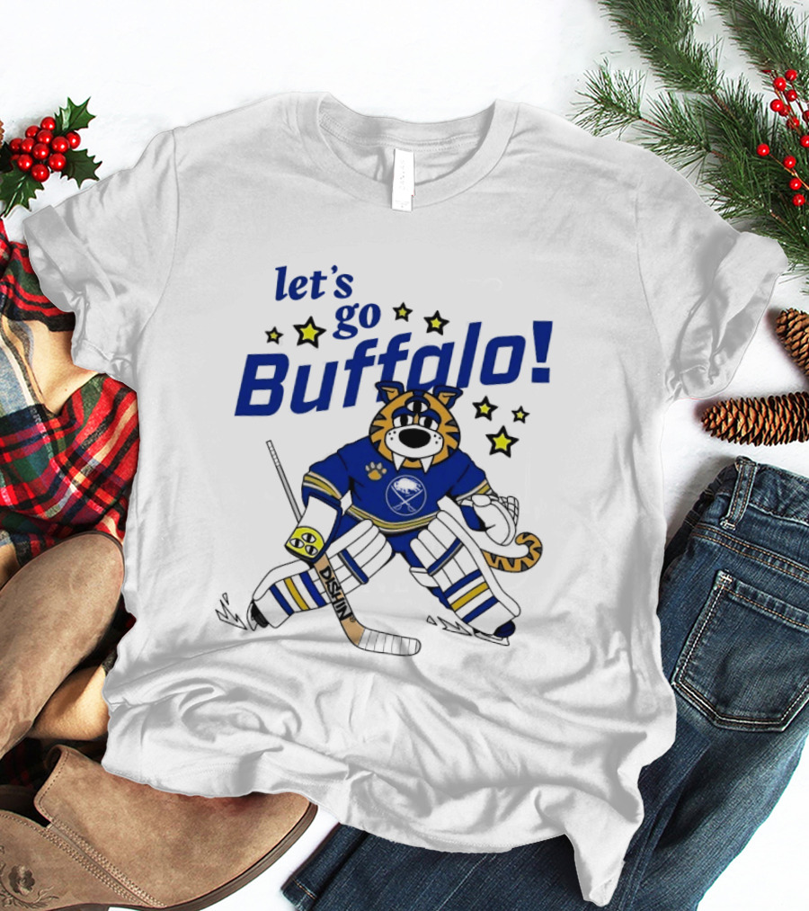 Let's Go Buffalo Sabres Just Dishin' Sabretooth Goalie T-Shirt
