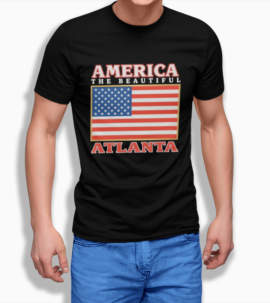 America The Beautiful Atlanta American Flag T-Shirt