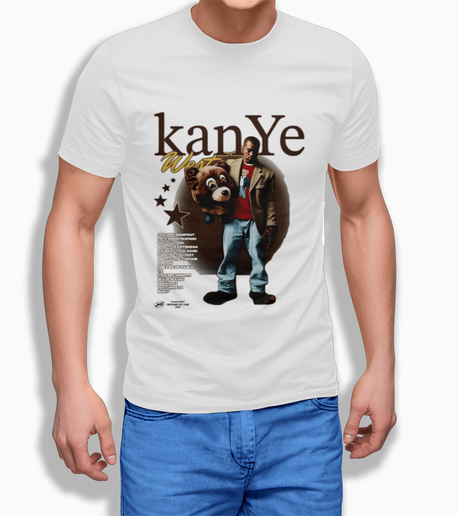 Kanye West Ye College Dropout Late Registration Graduation Albums Bear T-Shirt