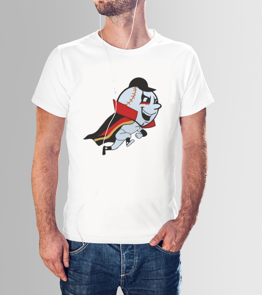 Mr. Met Danhausen Baseball Character With Cape And Makeup T-Shirt